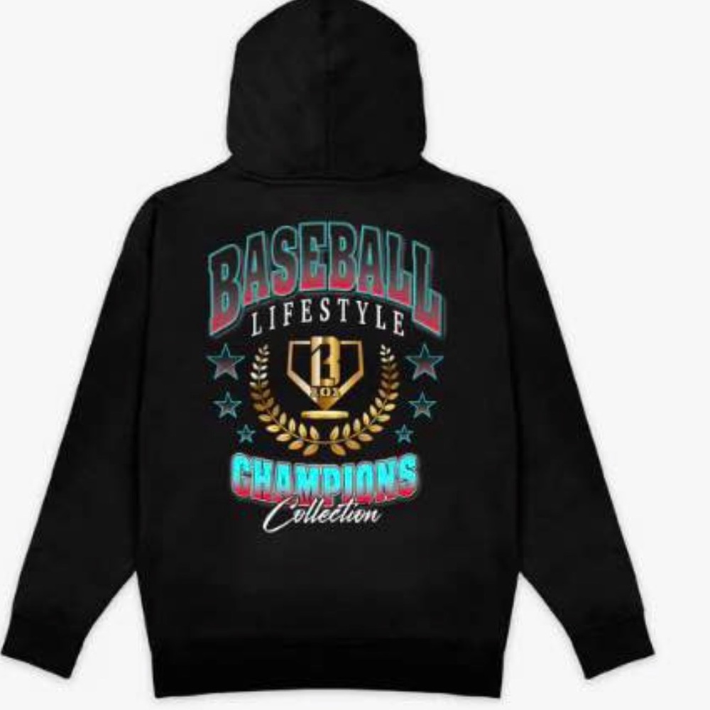 Black Baseball Lifestyle Hoodie